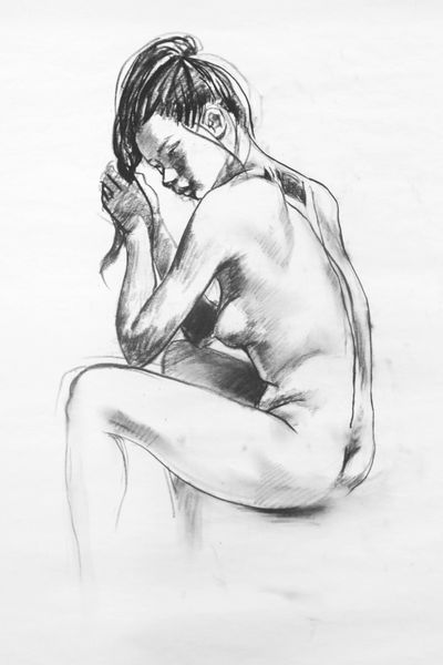 Figure No. 7, 18"×24" charcoal on paper