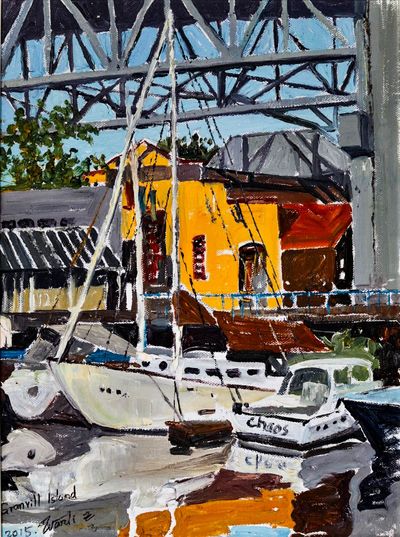 Granville Island, 12"×16" oil on canvas