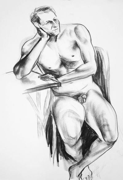 Figure No. 16, 18"×24" charcoal on paper