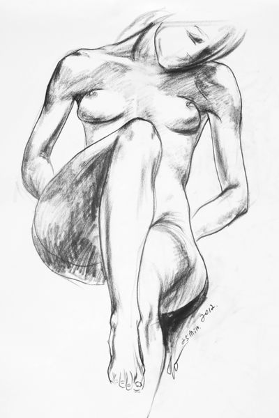 Figure No. 3, 18"×24" charcoal on paper