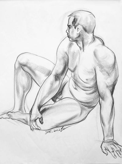 Figure No. 9, 18"×24" charcoal on paper