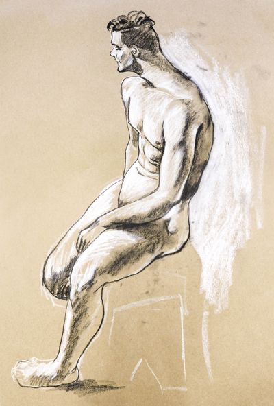 Figure No. 14, 18"×24" charcoal on paper