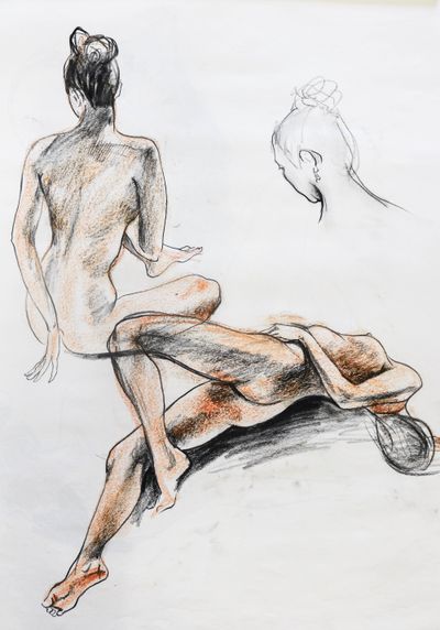 Figure No. 12, 18"×24" charcoal on paper