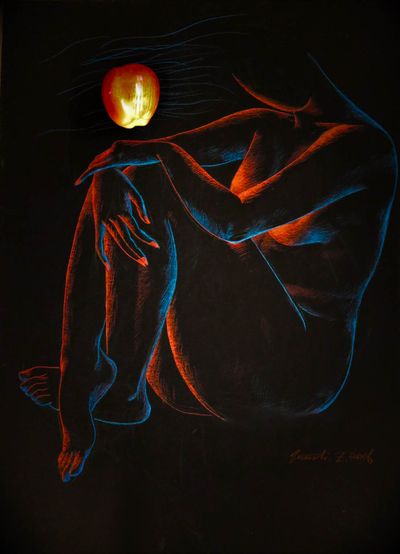 Figure No. 20, 22"×28" pastel on cardboard