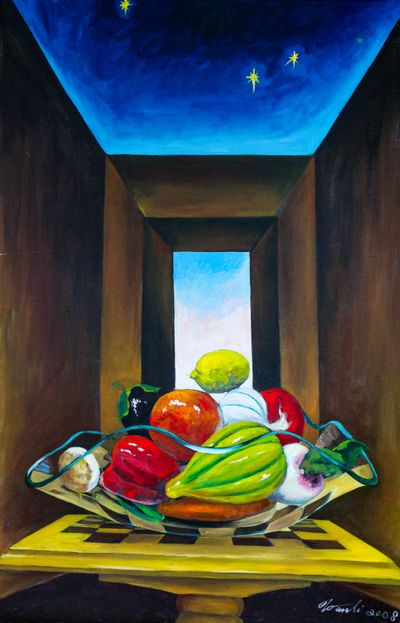 Still Life With Window, 18"×28" oil on canvas