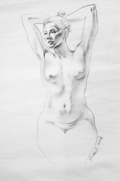 Figure No. 8, 18"×24" charcoal on paper