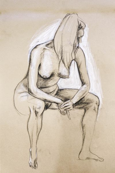 Figure No. 15, 18"×24" charcoal on paper